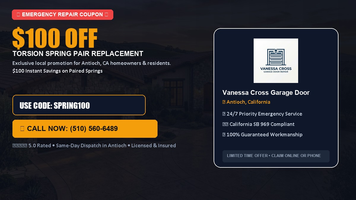 $100 OFF Heavy-Duty Torsion Spring Pair Replacement in Antioch, CA